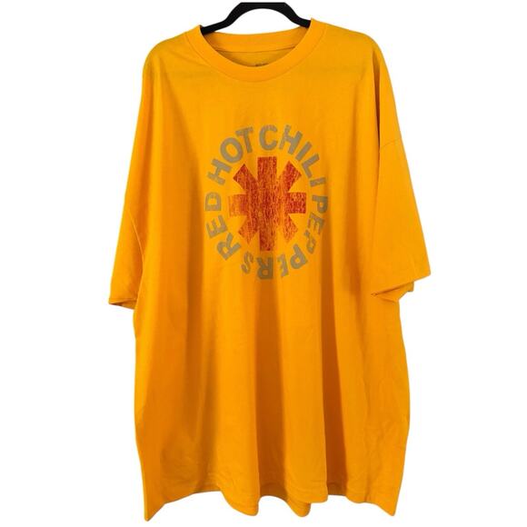 NWOT Red Hot Chili Peppers Yellow Short Sleeve Graphic Band Tshirt Mens Size 4XL - Picture 1 of 4